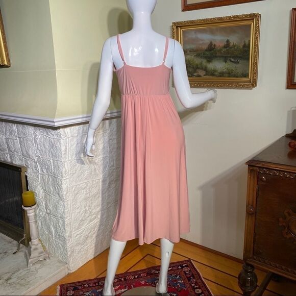 NWT ASOS Barbiecore Pink Ruffled Maternity Midi Sleeveless Dress - Picture 2 of 8